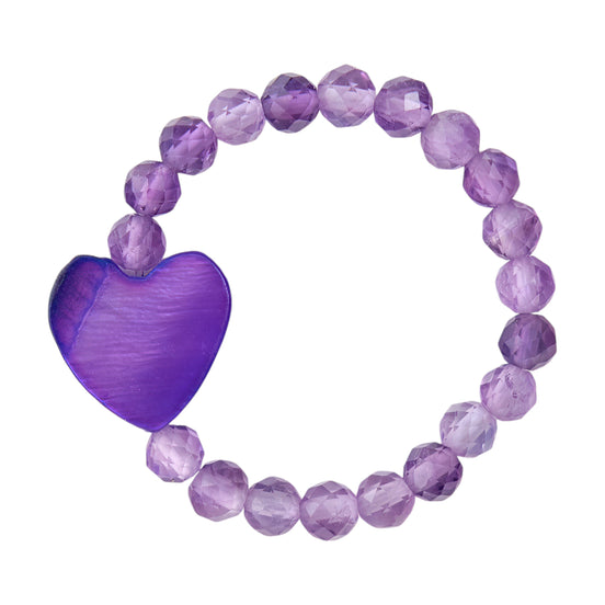 Pierścionek "Violet" z ametystu z sercem